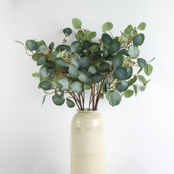 Dream Lifestyle 33.5‘’ Artificial Eucalyptus Garland Long Silver Dollar Leaves Foliage Plants Greenery Fake Plastic Branches Greens Bushes Silk Flower Plants Home Decor