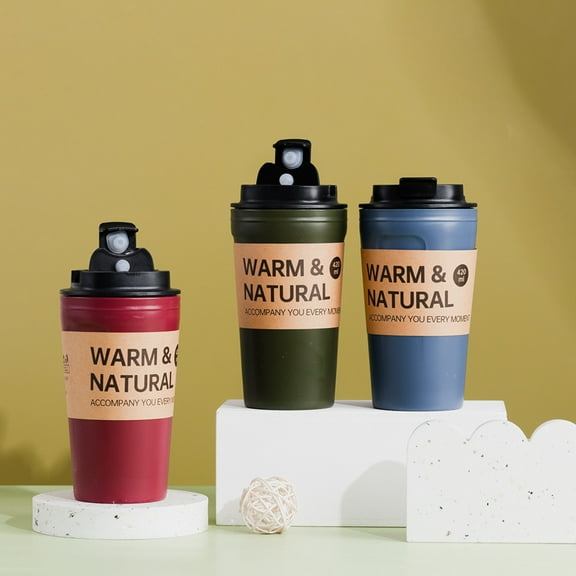 Dream Lifestyle 420ml Reusable Water Cup Coffee Mug with Lid & Spill Stopper,Leak-proof & BPA Free Plastic Mug for Home Office Travel , Dishwasher Safe Portable and Eco-Friendly