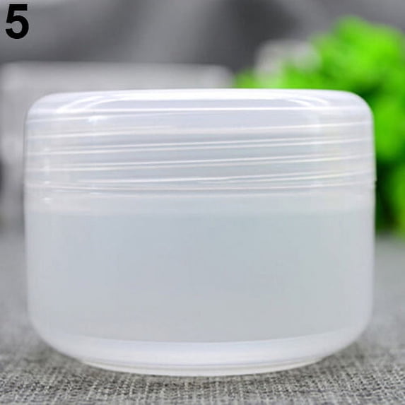 Dream Lifestyle 5 Pcs/Set New Empty Plastic Round Jars, BPA Free 50g Refillable Containers for Cosmetic Lotion Cream Makeup Bead Eye Shadow Rhinestone, Samples