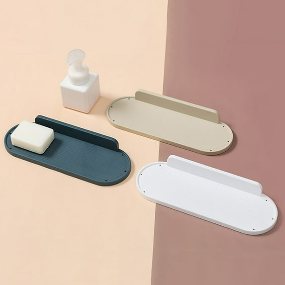 Dream Lifestyle Adhesive Wall Shelves, Wall Mounted Modern Display Organizer Ledge Book Shelf Floating Shelf for Living Room Office Bedroom Bathroom Kitchen, Flexible Use of Wall Space