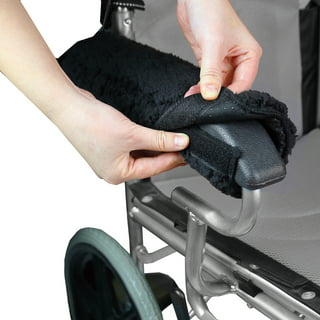 We&Life Wheelchair Armrest Pads (Pair, Black, 9 inch)-Wheelchair Cushions  for Seniors & Adults | Arm Rest Padded Cover | Armrest Covers for Office 