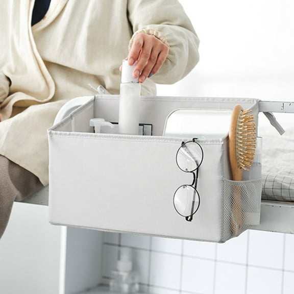 Dream Lifestyle Bedside Hanging Organizer, Multifunctional Bedside Caddy Storage Bag for Bunk and Hospital Beds Dorm Rooms Bed Rails,Can be Placed Glasses Books Mobile Phones Keys and More