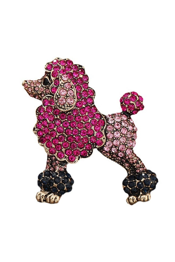Brooch Pin Puppy Brooch Cute Poodle Dog Shape Brooch Sparkling Coat Lapel Pin for Dress Shawl Scarf Hat Animal Badge Jewelry Gift