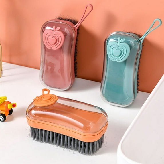 Dream Lifestyle Cleaning Brush Fine Bristles Labor-saving Plastic Shoes Clothing Scrub Brush with Soap Dispenser for Home