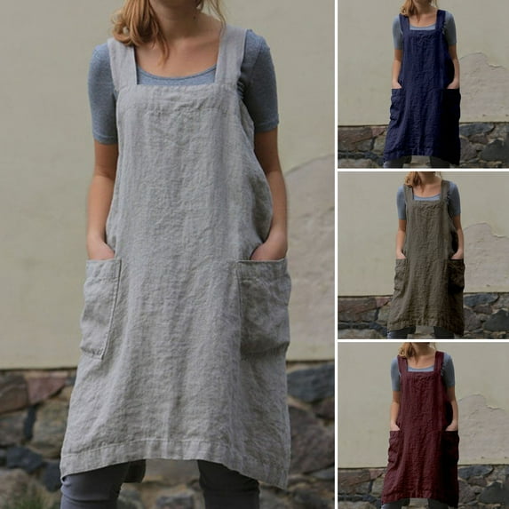 Dream Lifestyle Cooking Apron Solid Color Crisscross Back with Pockets Fine Workmanship Garden Apron Baking Accessories