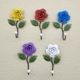 thumbnail image 1 of Dream Lifestyle Decorative Wall Hooks, Wall Mounted Art Flower Rose Iron Hook for Hanging Coat Hat Key Towel, Vintage Hanger for Living Room Bedroom Bathroom Door, Home Decoration, 1 of 8