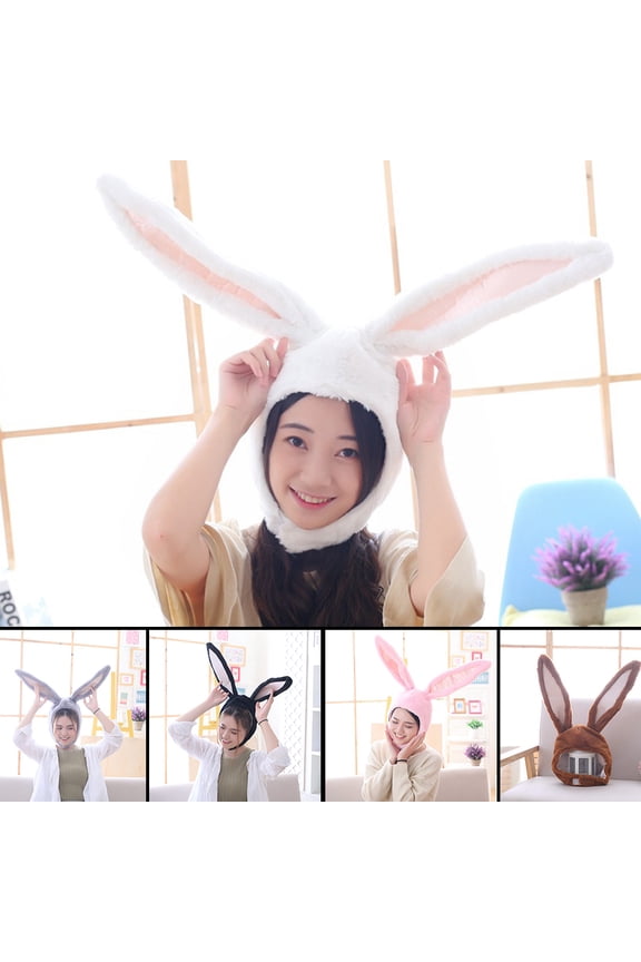 Easter Bunny Hat Plush Fun Bunny Ears Hood Cute Rabbit Ears Costume Funny Party Favors Warm Soft and Cozy Hats Easter Decorations