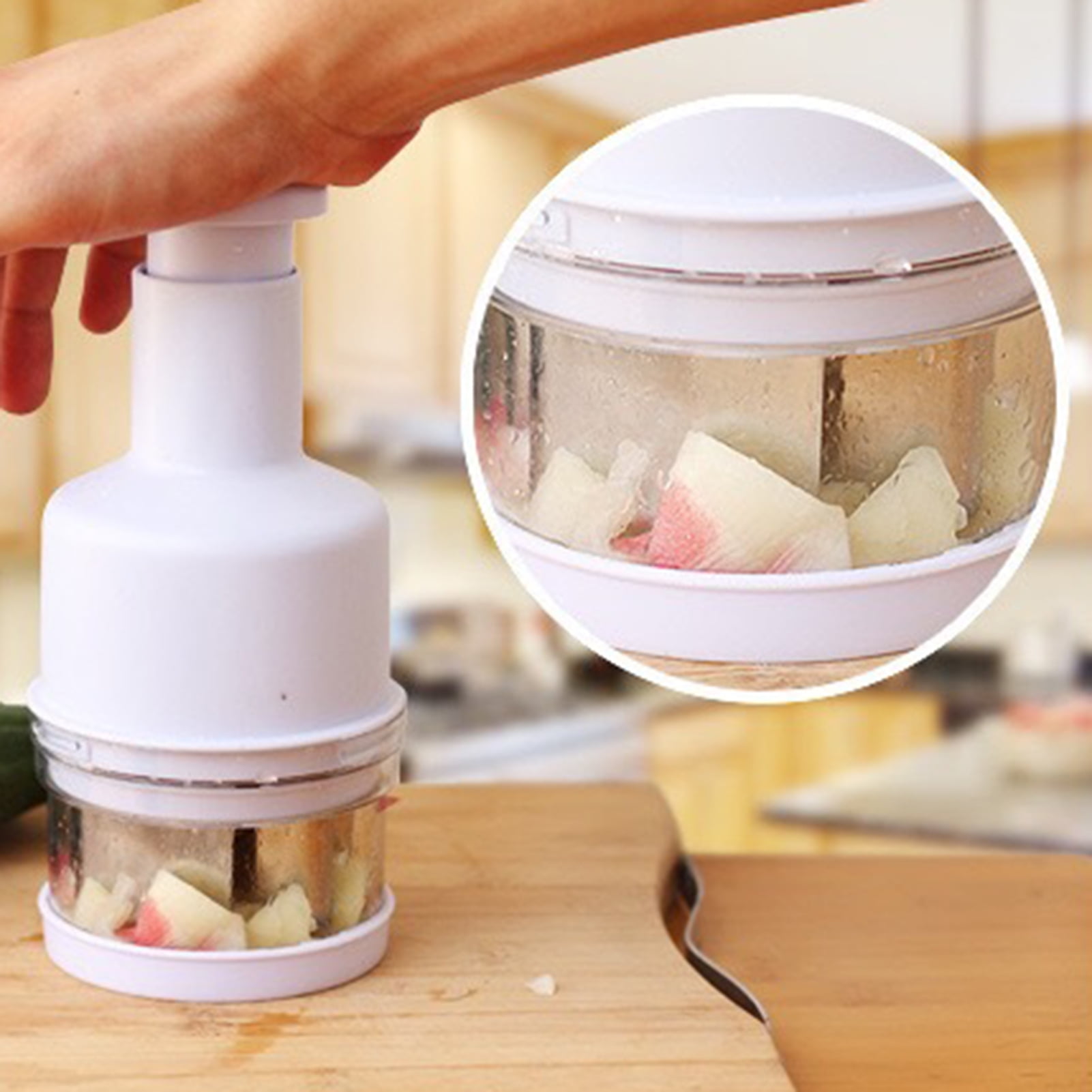 Manual Food Chopper Powerful Hand Held Chopper Mixer Processor to Chop  Vegetables Fruits Nuts Onions Garlic Salad for Kitchen (3.5 cup) by Vinipiak