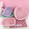 thumbnail image 1 of Dream Lifestyle Hand-Woven Small Plastic Baskets, Rectangular Heart Shaped Storage Baskets for Countertop, Pretty Shoot Props Home Decor, 1 of 8