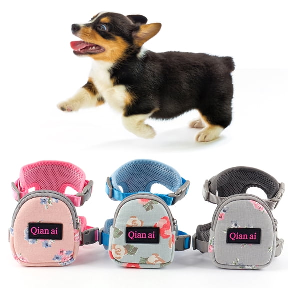 Dream Lifestyle Harness Leash Set Floral Pattern Double Strong Buckle Fully Wrap Strong Bearing Medium Large Dog Lead Walking Running Chest Strap for Outdoor