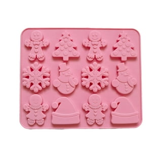 Black Duck Brand Holiday/Christmas Shaped Silicone Ice Cube Trays/Food Molds  - Set of 2 (Snowflake & Gingerbread Man) 