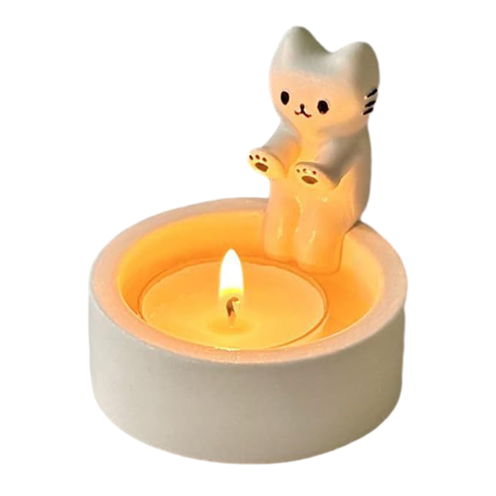 Dream Lifestyle Kitten Candle Holder Cat Candle Holder Candle Holder Adorable Cat Warming Paws