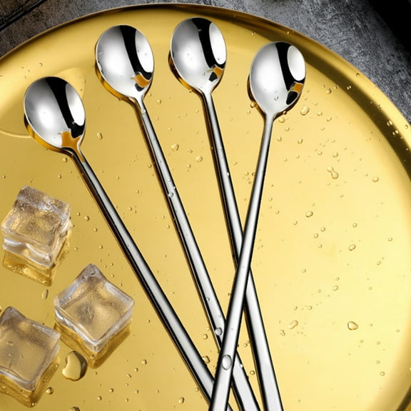 Dream Lifestyle Long Handle Stainless Steel Tea Coffee Spoon, Stirring Coffee Spoon Ice Cream Spoon Mixing Spoon Stirring Cocktail Spoon Bartender Stir Spoon Bar Mixing Stick for Kitchen