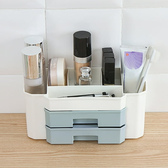 Dream Lifestyle Makeup Organizer, Bedroom Bathroom Countertop Organizer with Drawers, Store All Your Makeup Skincare Perfume and Hair Products, Multipurpose Make Up Organizer
