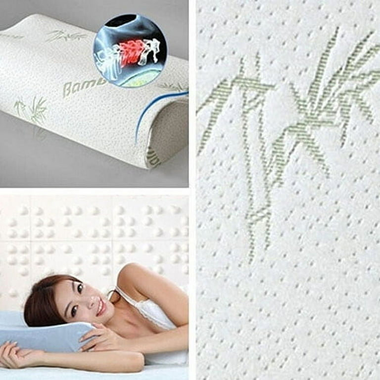 Dream Lifestyle Memory Foam Pillows Bamboo Contour Memory Foam Pillows Neck Support Pillows Cervical Pillow Ergonomic Orthopedic Contour Pillow Neck