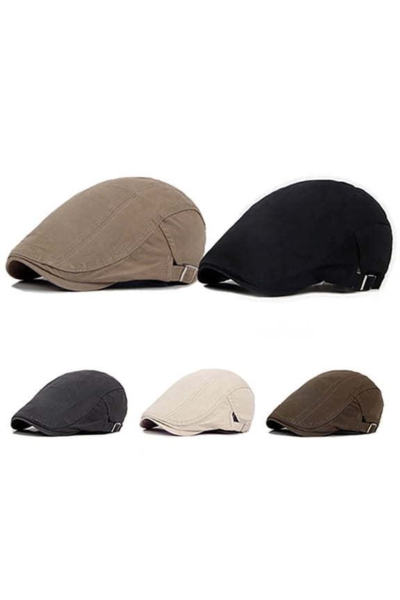 Mens Cotton Newsboy Cap Adjustable Ivy Hat Driving Hunting Cabbie Hats 1PC