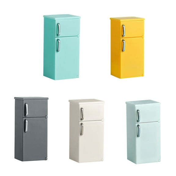Dream Lifestyle Miniature Refrigerator Model Mini Fridge Model Ornaments Craft Refrigerator Statue Fridge Ornament Retro Small Refrigerator Desktop Decoration for Doll House Bedroom Home Decor