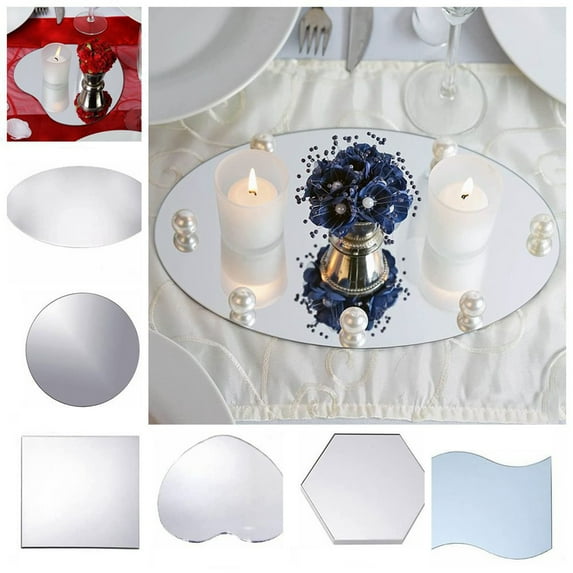 Dream Lifestyle Mirror Surface Serving Tray Decorative Unique Table Centerpieces Candle Tray Party Supplies