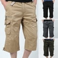 thumbnail image 1 of Dream Lifestyle Pants Solid Color Multi Pockets Male Drawstring Straight Shorts for Daily Wear, 1 of 8