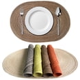 thumbnail image 1 of Dream Lifestyle Placemat Cotton Yarn Oval Place Mat Heat Resistant Kitchen Table Mats Non-slip Heat Resistant Soup Plate Bowl Mat Coaster for Party Restaurant Dining Table Home Decor 19.7"x13.8", 1 of 8