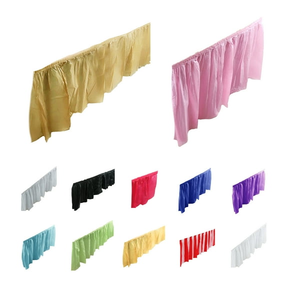 Dream Lifestyle Pleated Table Skirt,for Rectangle Table,Disposable,Reusable,Waterproof Wrinkle Resistant,Table Cloth for Wedding Baby Shower Birthday Party Dessert Cake Table