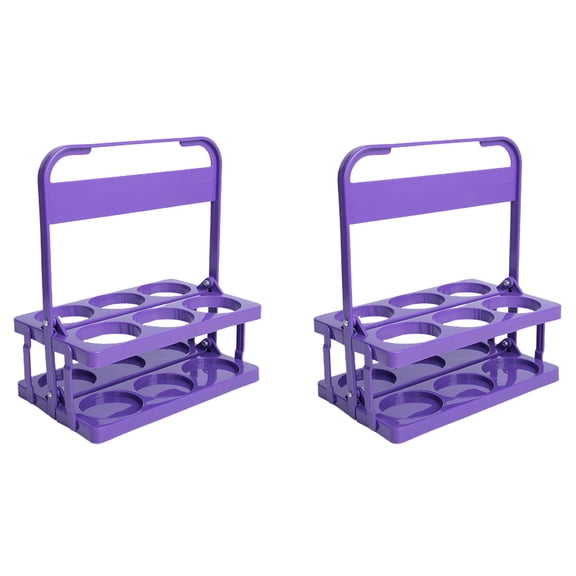 Dream Lifestyle Portable Organizer Racks 2pcs Bottle Racks Large Capacity 6-holes Reusable Bottle with Handle Cup Holder Stand