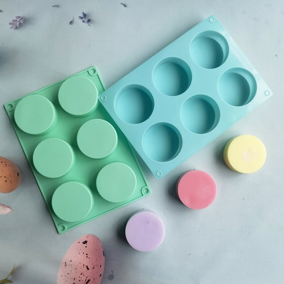 Dream Lifestyle Round Silicone Cake Mold Food Grade Easy Release Reusable 6 Cavity Column Ice-cream Jelly Pudding Chocolate Circle Soap Mould Baking Mould