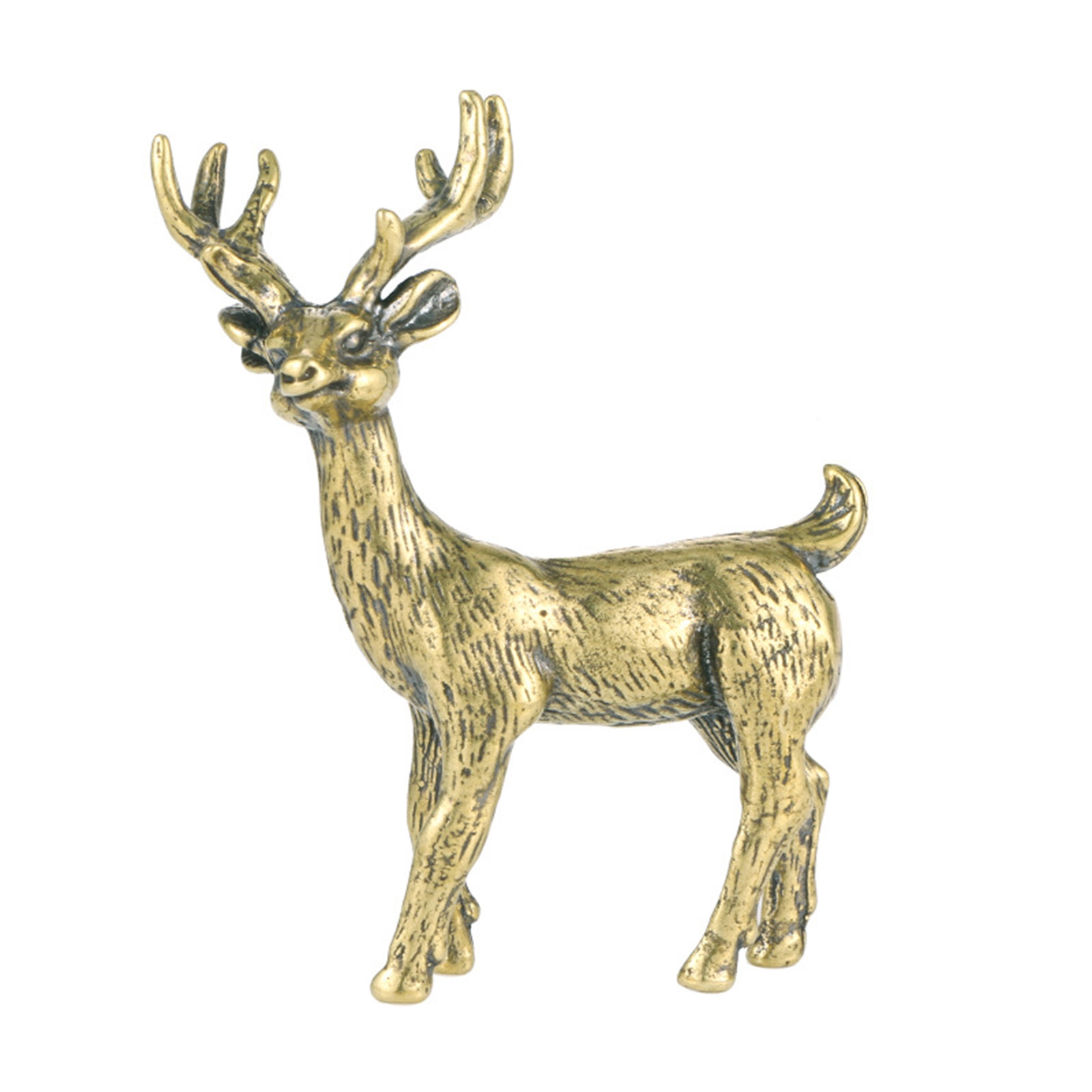 Dream Lifestyle Rustic Brass Elk Figurine Vintage Style Brass Elk