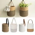 thumbnail image 1 of Dream Lifestyle Storage Basket – Wall Mounted Woven Hanging Basket – Cotton Blanket Baskets for Flowers,Plants,Toys,Towels - Hanging Decorative Baskets with Leather Handles 1PC, 1 of 8