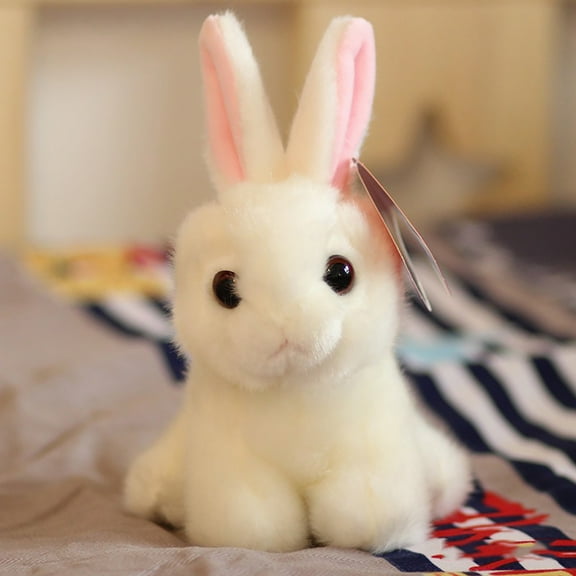 Dream Lifestyle Stuffed Bunny - White Plush Bunny - 8-Inch Tall Bunny Plush - Cute Stuffed Rabbit - Cuddly Bunny Toy Children Birthday Gift Decor
