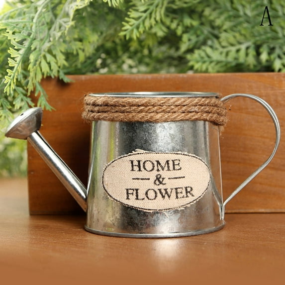 Dream Lifestyle Watering Can Metal Buckets Flower Pot Galvanized Iron Tin Pails Planter Pot Vintage Bucket Planter Garden Container Retro Bonsai Pot Pitcher Holder Sprinkler Spout Plant Watering