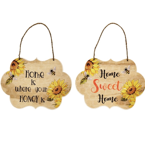 Dream Lifestyle Welcome Door Sign,Wooden Art Crafts Sunflower Hanging Sign Door Decor,Happy Bee Day Wall Hanging Pendant Plaque,for Garden Vintage Home Decor Housewarming Gift