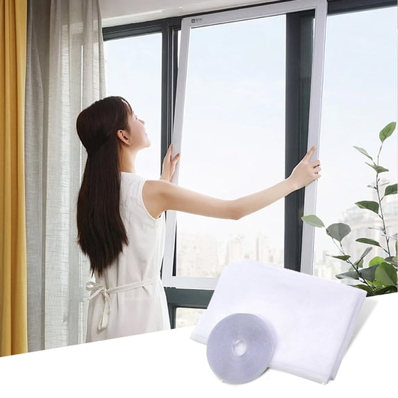 Dream Lifestyle Window Screen Self Adhesive Strong Stickiness Labor-saving Anti-Insects Simple Installation Transparent Gauze Indoor DIY Window Net Fine Mesh Screen Home Supplies