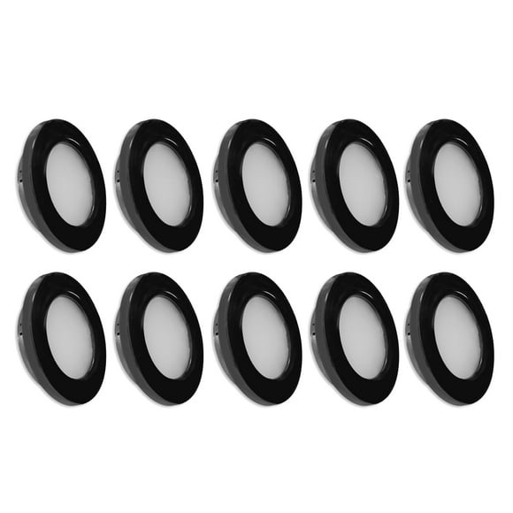 Dream Lighting 12V 2.75" LED Recessed Ceiling light,Black Shell,for RV Trailer Boat,Cabinet Light,Warm White Lighting,Pack of 10
