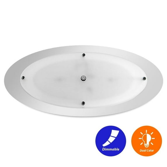 Dream Lighting 15.7" LED Ceiling Light,Oval Crystal, 12Volts,RV Camper ...