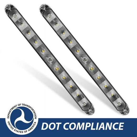 Dream Lighting 15" LED Side Marker & Clearance Light,for RV Trailer Truck,12Volts,Cool White & Red,2-Pack