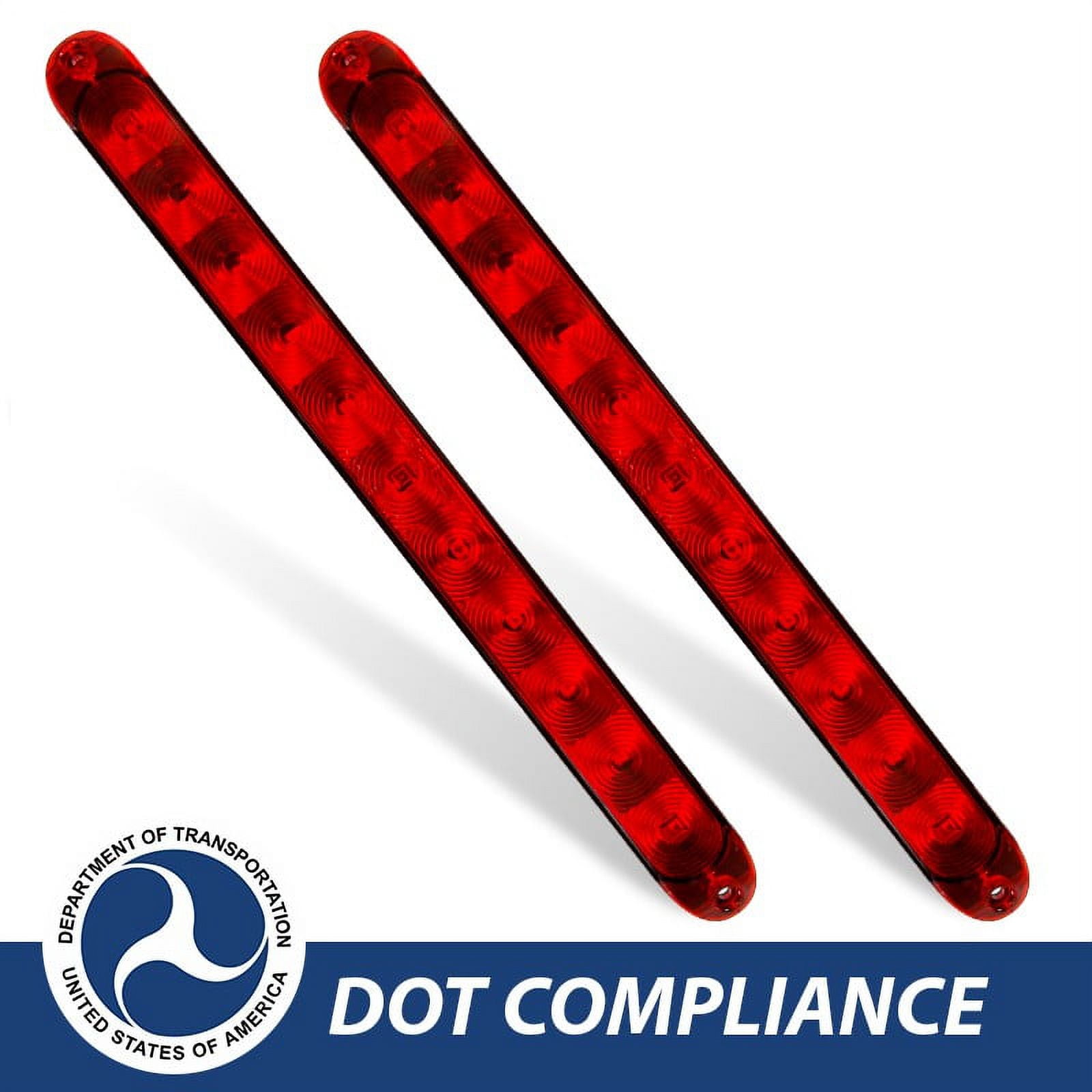 Dream Lighting 15 inch Red LED Trailer Light Bar Exterior Brake Lights