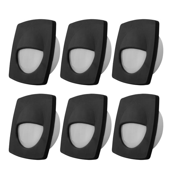 Dream Lighting 2.2" LED Courtesy Lights, 12Volts, RV Trailer Boat, Companion Way Light, Black Shell, Cool White, Pack of 6
