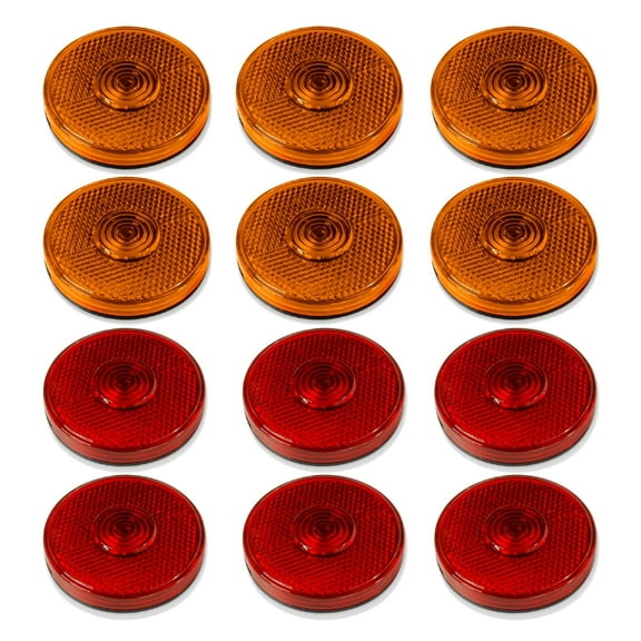 Dream Lighting 2.5in 12Volts LED Side Marker Lights,for RV Trailer Truck Lorry,Clearance Light,Red & Amber Lighting,12-Pack