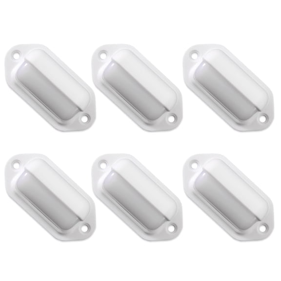 Dream Lighting 2.6" LED Courtesy Light,12Volts,RV Camper Boat,Deck Stair Step Lamp,Warm White,White Shell,6-Pack