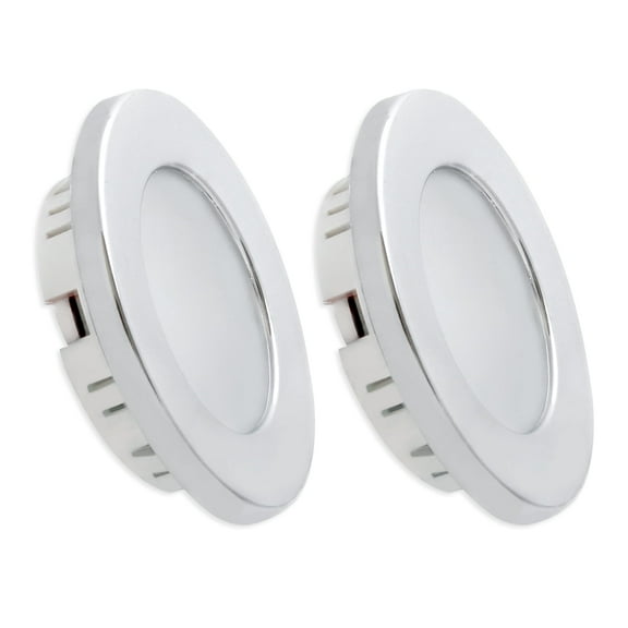 Dream Lighting 2.7" LED Recessed Ceiling Down Light,12Volts,for RV Trailer Camper Interior,Warm White,Chromer Finished,Pack of 2