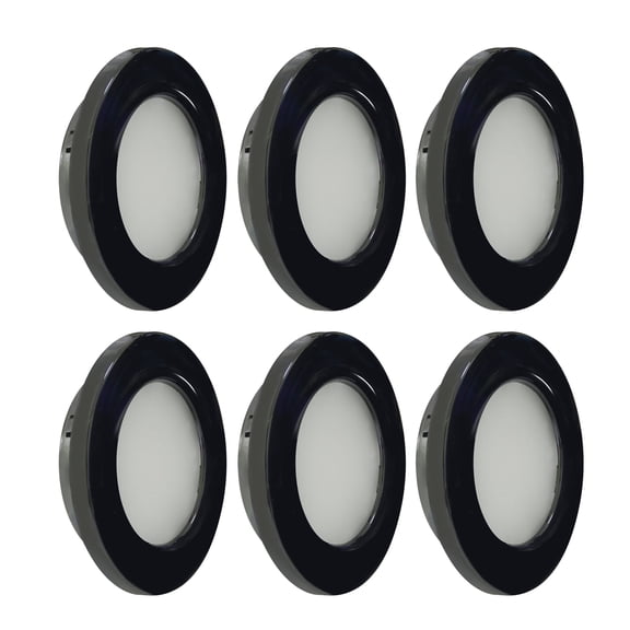 Dream Lighting 2.75 inch LED Recessed Ceiling Light,For RV Truck Camper Boat,12 Volts,Black Shell,Pack of 6