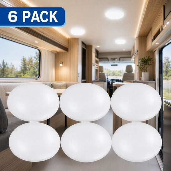 Dream Lighting 4.5" LED Ceiling Dome Light, 12 Volts, Under Cabinet Lamp, Cool White, RV Camper Trailer Kitchen, Cool White, 6PCS
