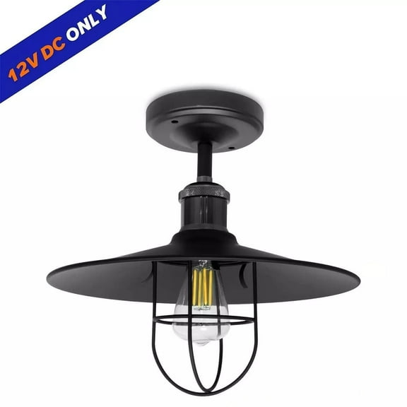 Dream Lighting 9.5"LED Ceiling pendant Light,12Volts,Matte Black,for RV Trailer Kitchen Island,3500K