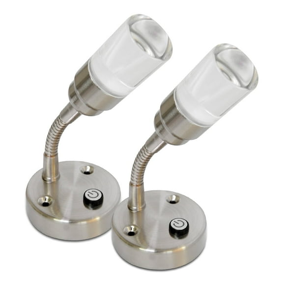 Dream Lighting LED Bedside Flexible Reading Lights, RV Campter Trailer, Desk Wall Mount Lamp,Warm White & Blue,Pack of 2