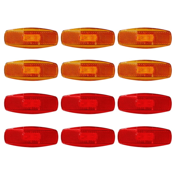 Dream Lighting LED Side Clearance Marker Light,for RV Trailer Truck,12-Pack,Amber and Red Lighting