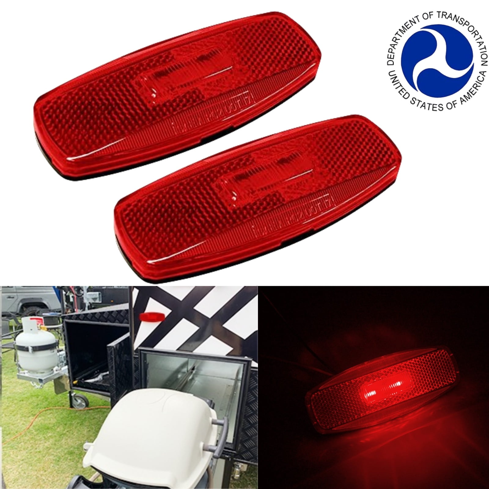 Dream Lighting LED Side Marker Light, Clearance Light, RV Camper Trailer Motorhome, 12Volts, Red Lighting, Pack of 2