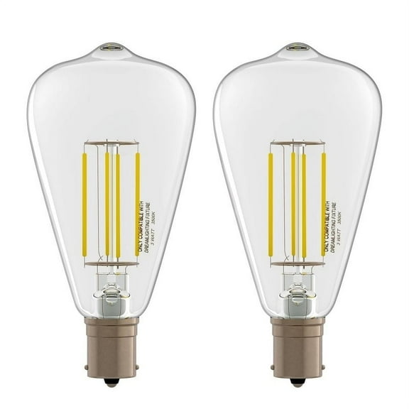 Dream Lighting LED Vintage Edison Bulb Neutral White 3500K Pack of 2