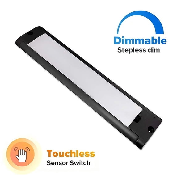 Dream Lighting 8.6" Sweep Sensor LED Under Cabinet Light,for RV Camper Kitchen Closet,Black Shell,Bright White