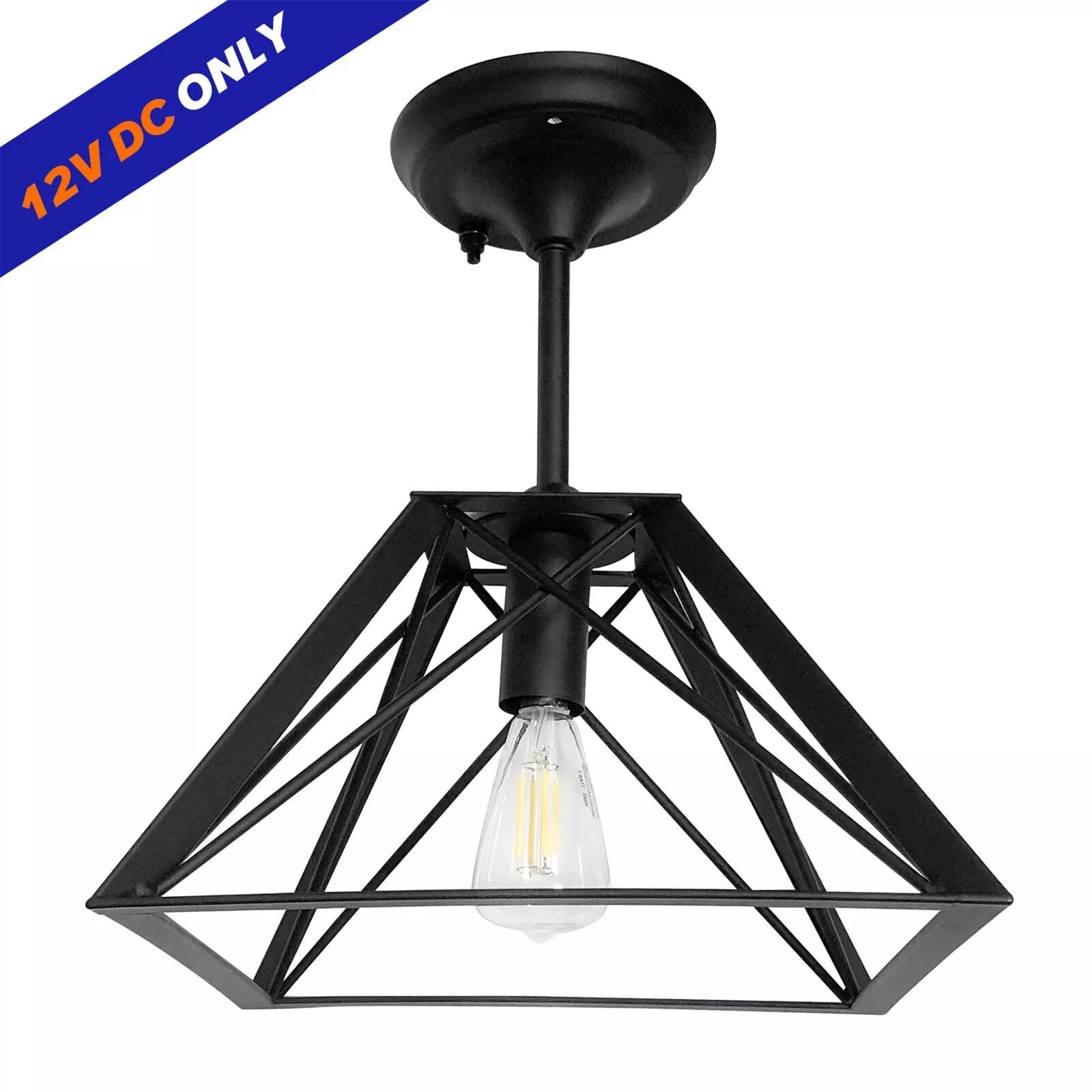 Dream Lighting 12" LED Ceiling Pendant Light,Vintage Hanging Lamp,with Replaceable Edison Bulb,For RV Camper Trailer Kitchen